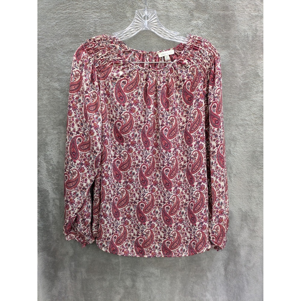 Bohemian Blouse Women's Medium‎ Sheer Paisley Lightweight